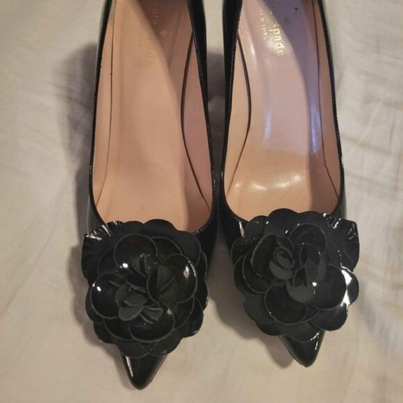 Kate Spade Pixanne Too Black Patent Leather Block Heel - Picture 5 of 6